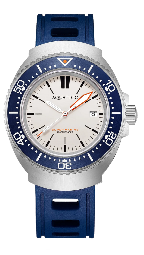 Aquatico Super Marine White Dial Blue Bezel PT5000 (Nearly new)