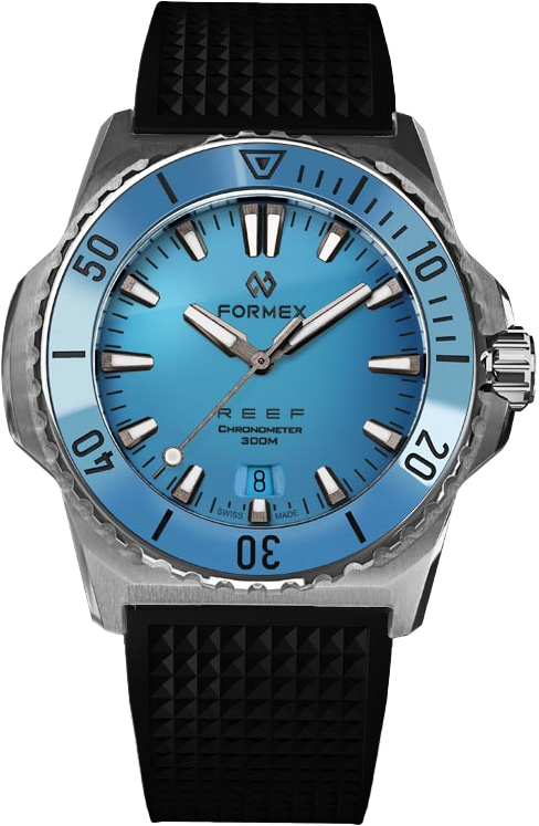 Formex REEF 39.5mm Automatic Chronometer 300m Bahama Blue Rubber