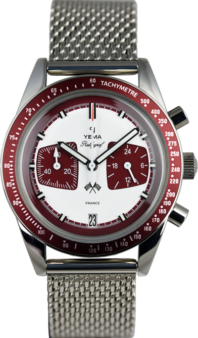 Yema Rallygraf Meca-Quartz Chronograph Burgundy YMHF1580-LL (Pre-owned)