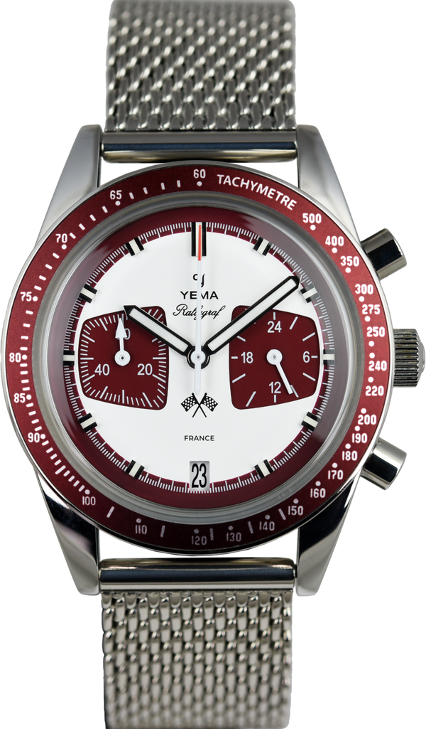 Yema Rallygraf Meca-Quartz Chronograph Burgundy YMHF1580-LL (Pre-owned)