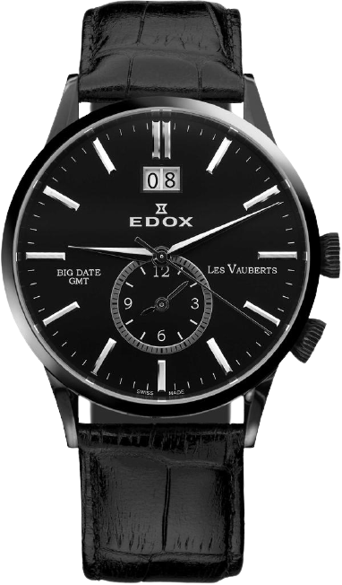 Edox Les Vauberts GMT Big Date 62003 37N NIN